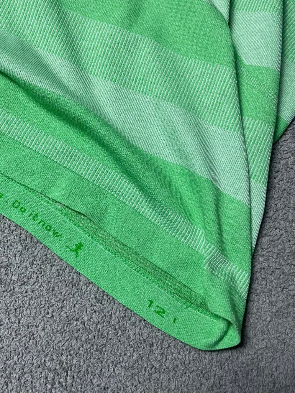 Lululemon Swiftly Tech Shirt Womens 8 Green Stripe Short Sleeve Running Top